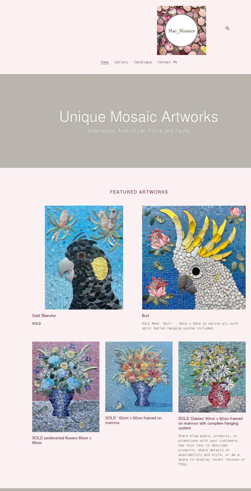 macmosaics.com shopify website screenshot