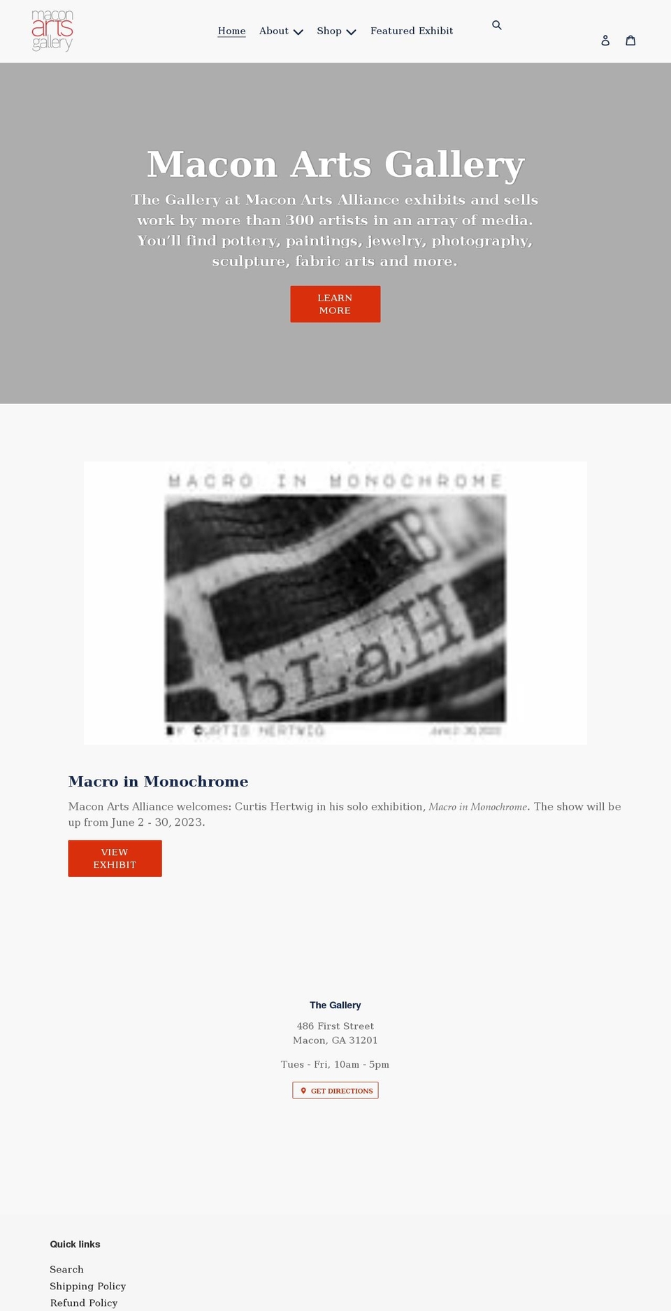 macon-arts-alliance.myshopify.com shopify website screenshot