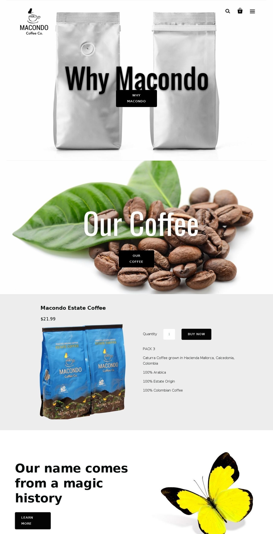 macondocoffeeco.com — Shopify storefront screenshot