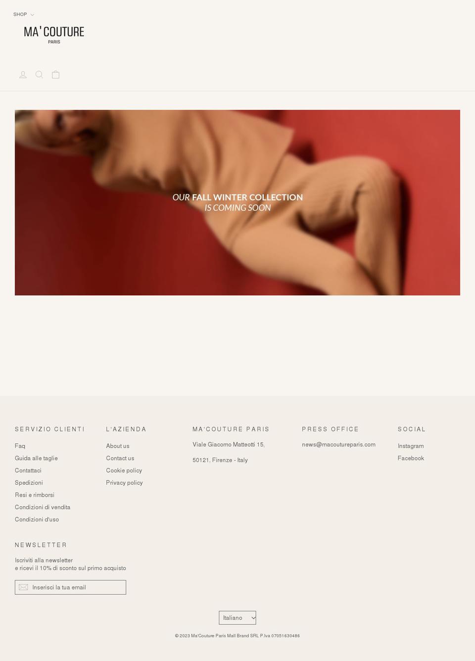 macoutureparis.com shopify website screenshot