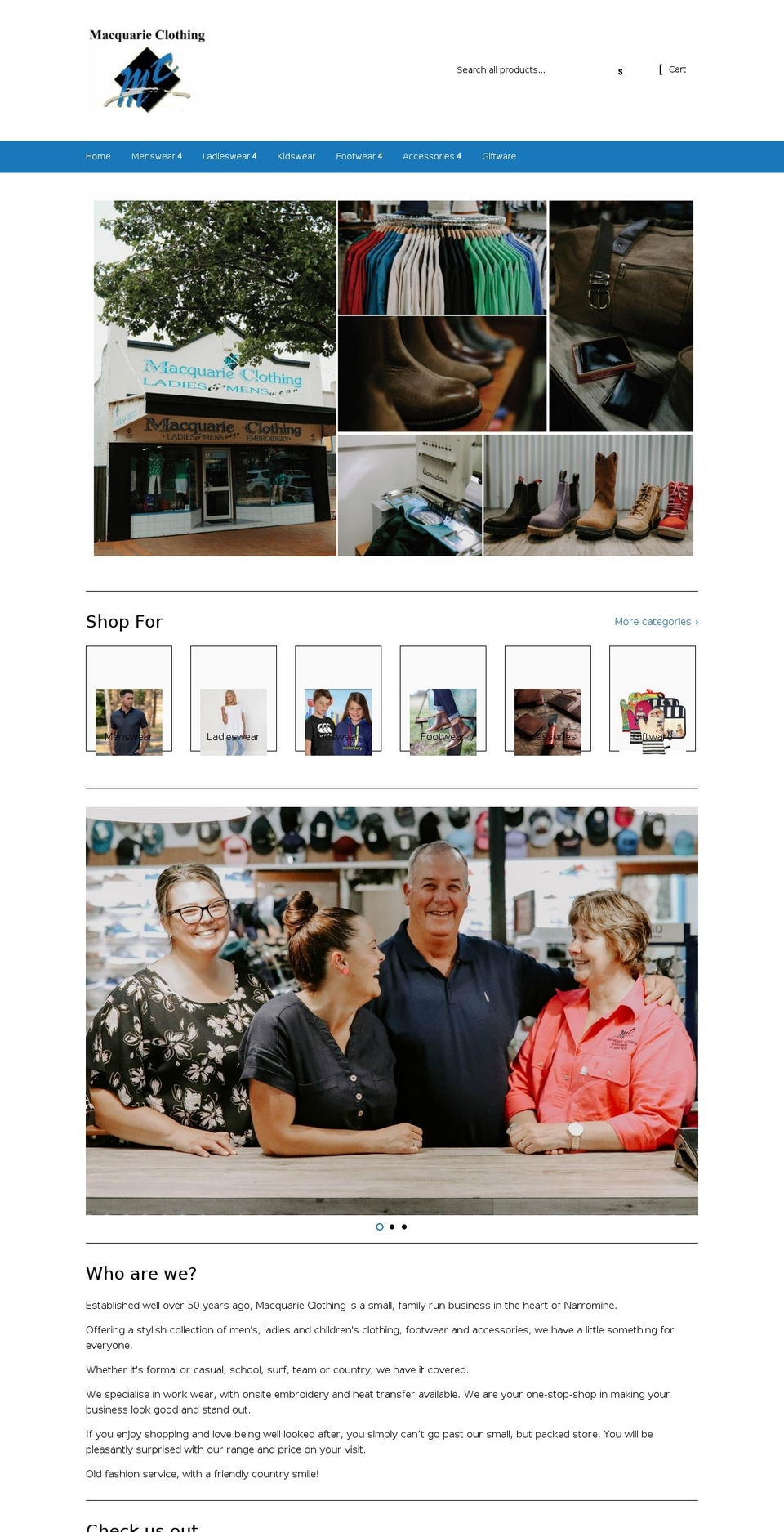 macquarieclothing.com shopify website screenshot