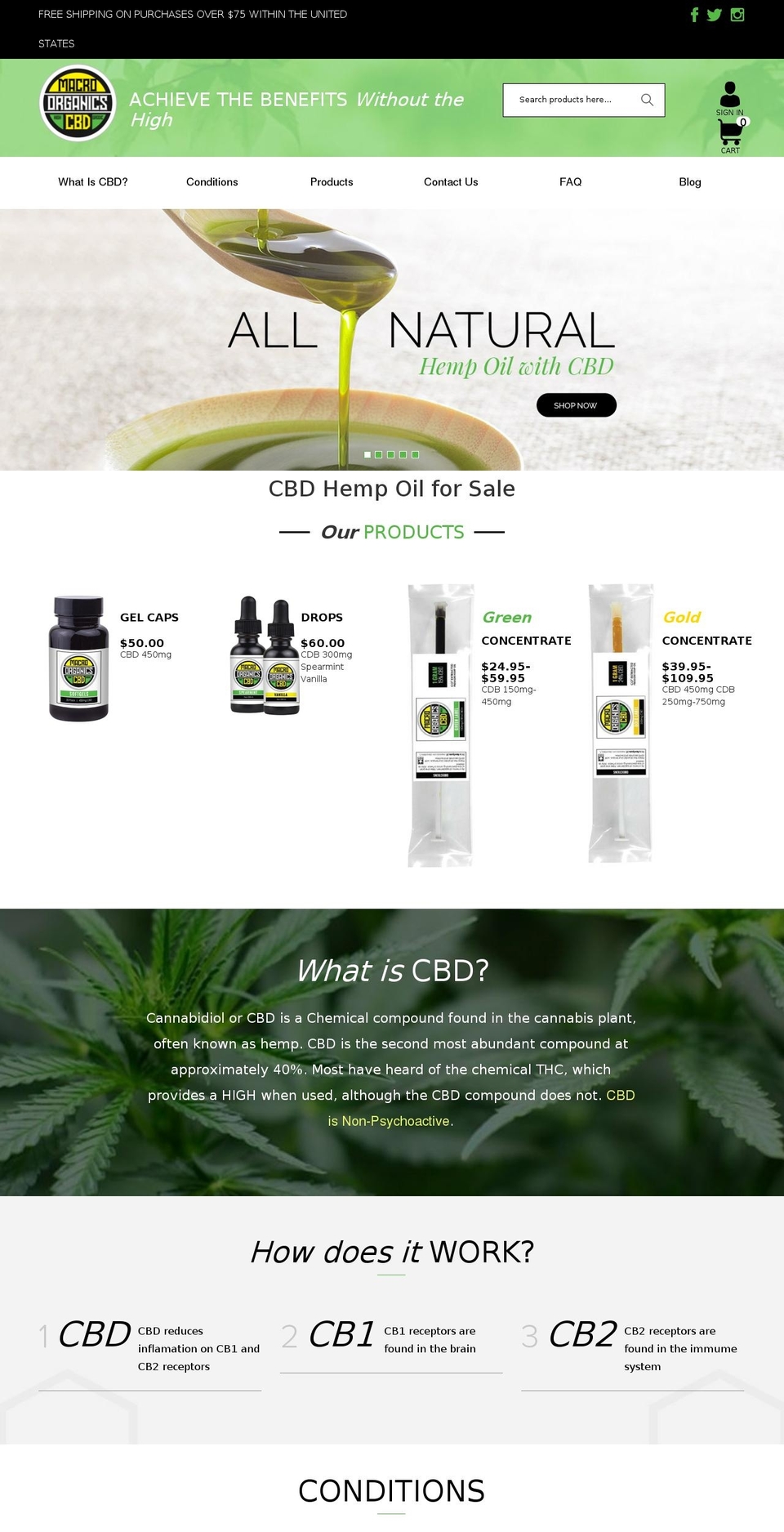 macrocbd.com — Shopify storefront screenshot