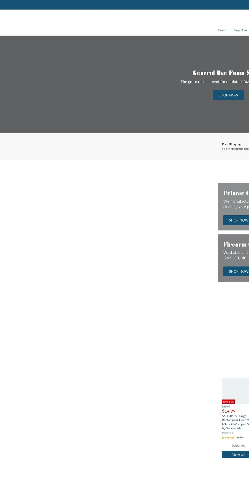 macrofoamswab.net shopify website screenshot