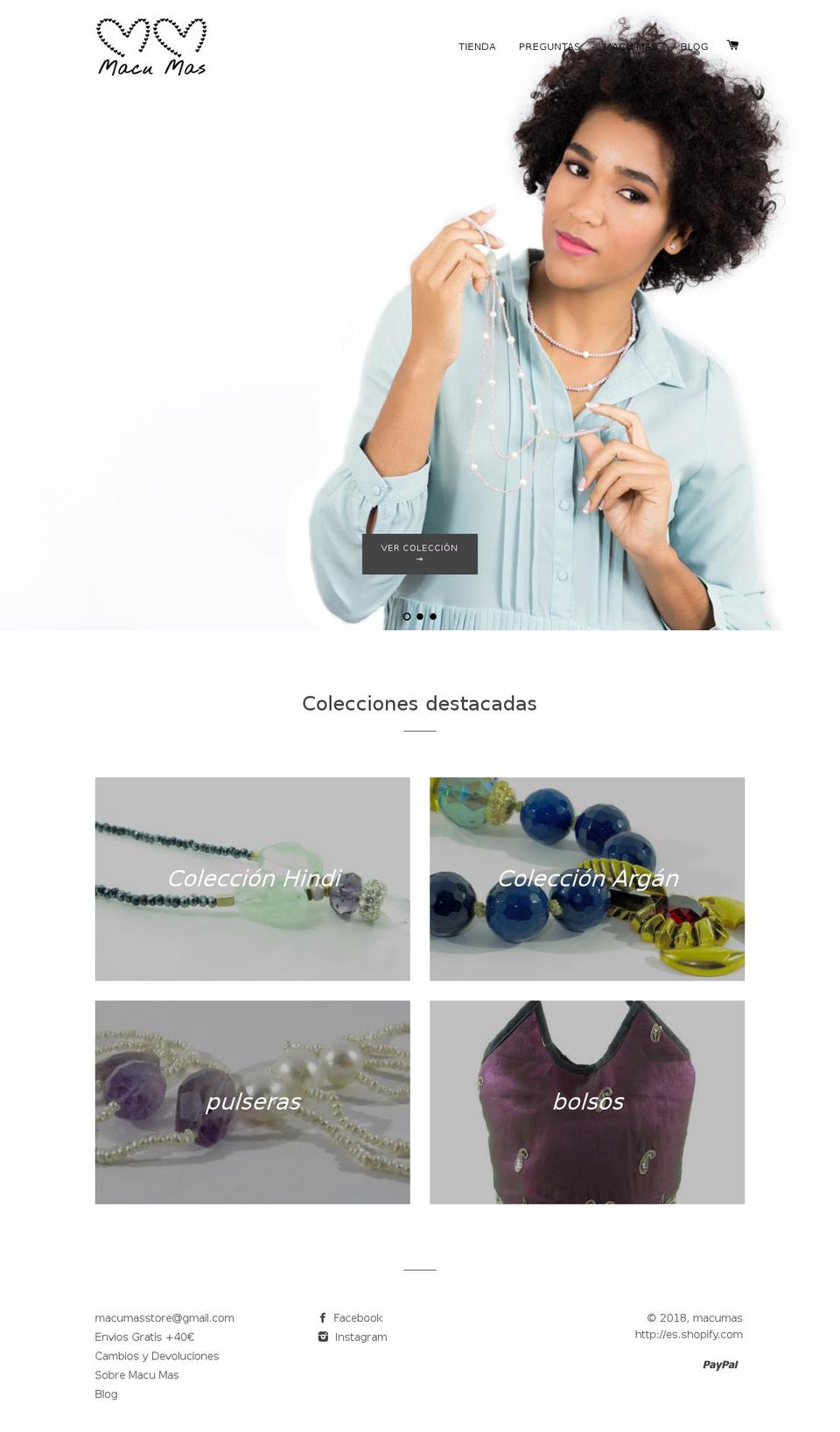 macumas.com — Shopify storefront screenshot
