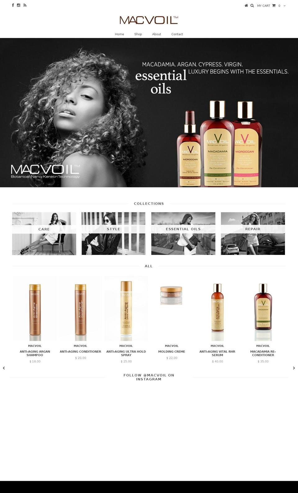 macvoil.biz shopify website screenshot