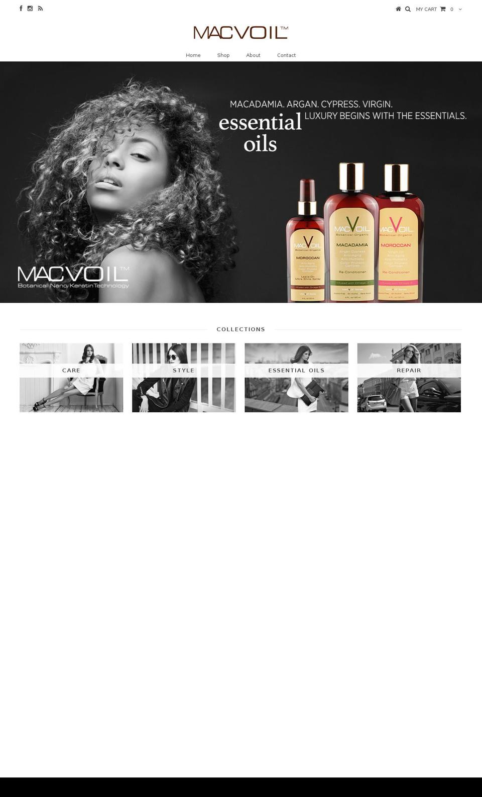 macvoil.com shopify website screenshot