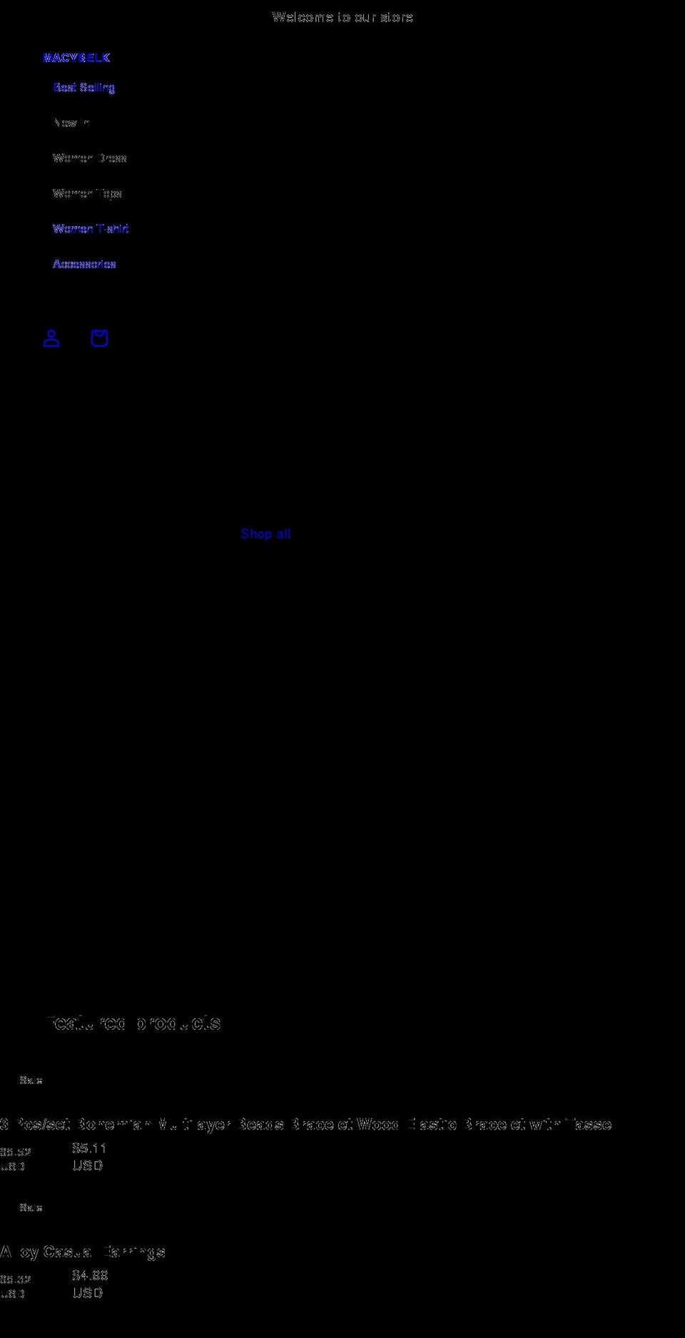 macybelk.com shopify website screenshot