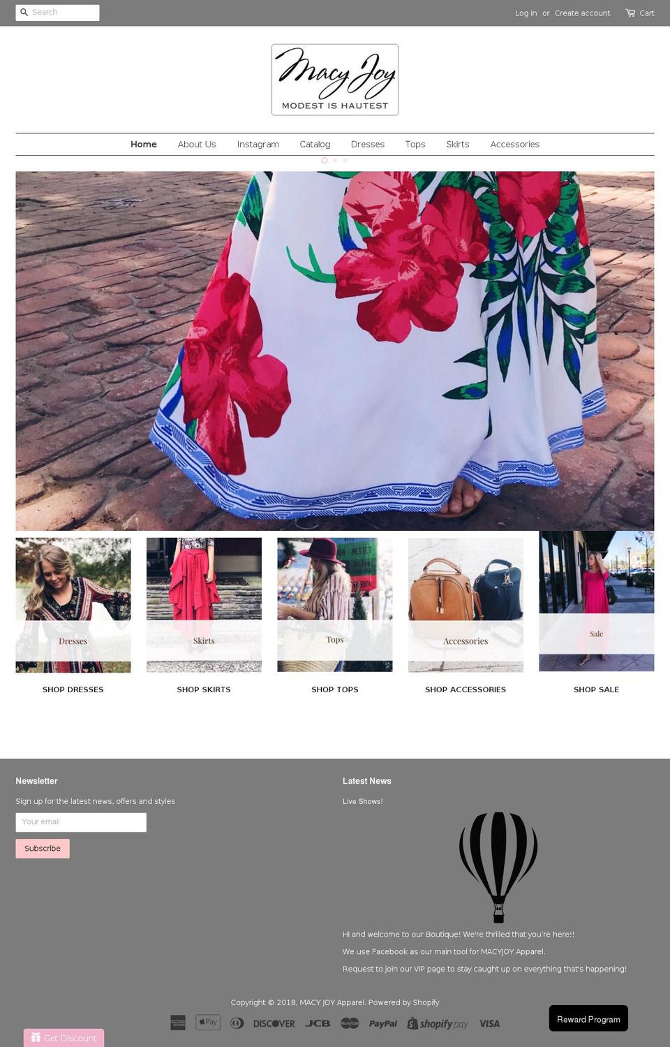 macyjoy.com — Shopify storefront screenshot