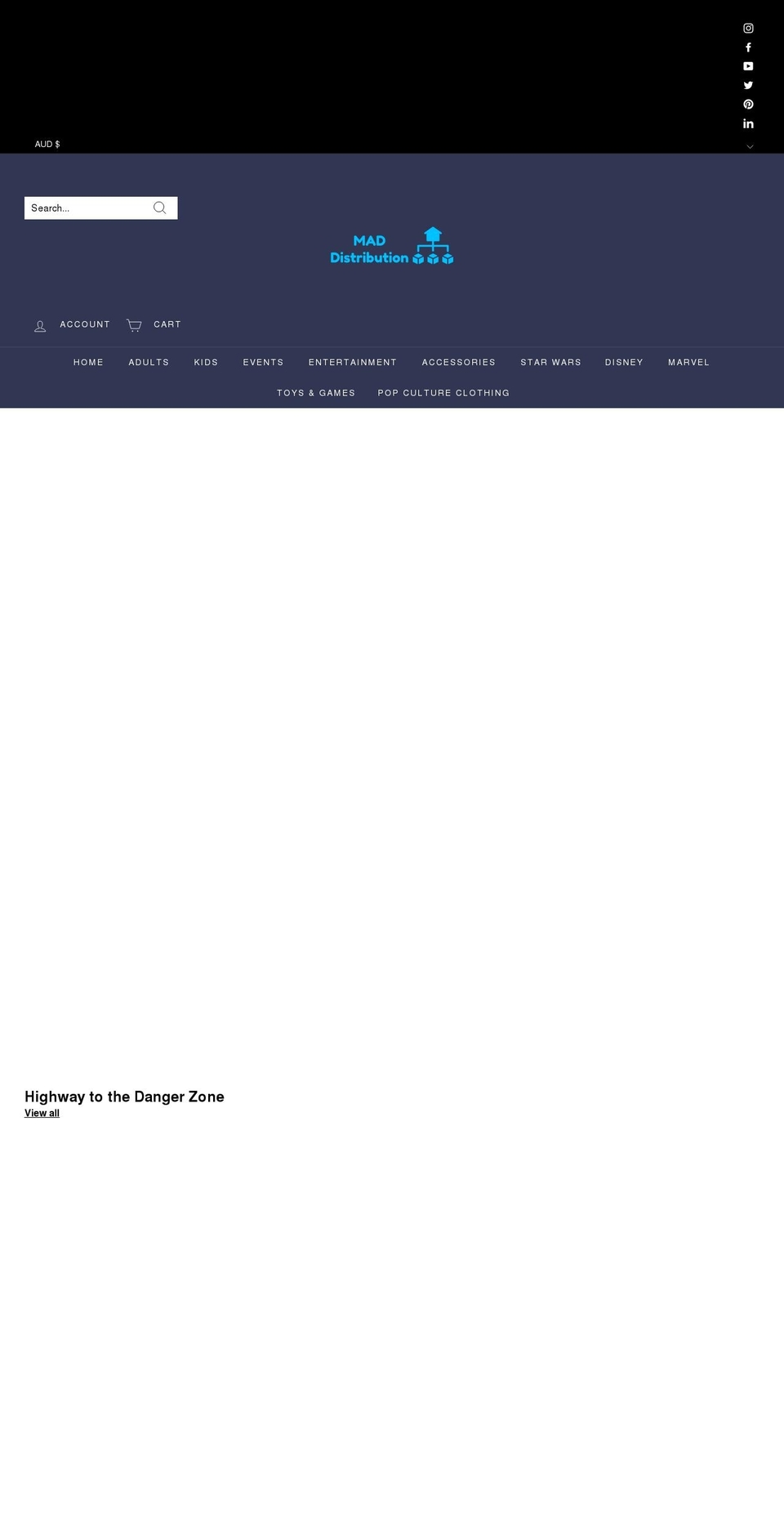 mad-distribution.com.au shopify website screenshot
