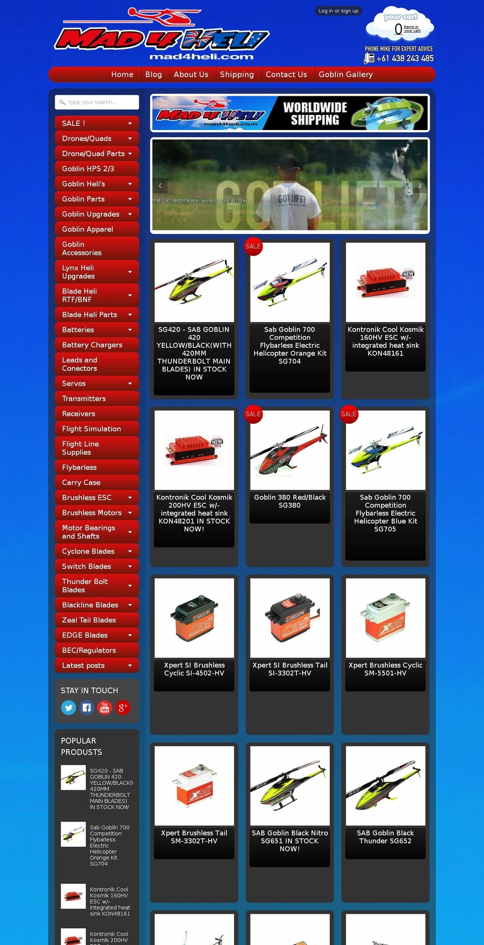 mad4heli.com shopify website screenshot