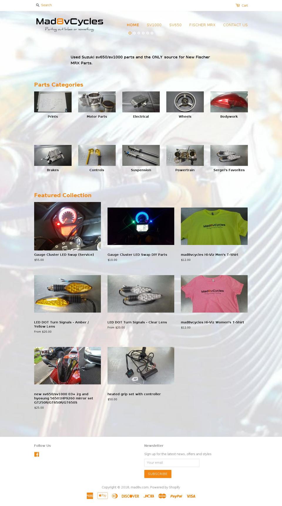 mad8v.com shopify website screenshot
