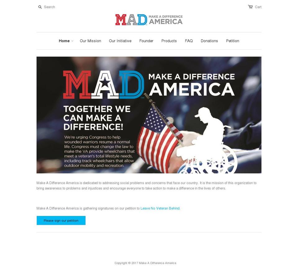 madaboutamerica.org shopify website screenshot