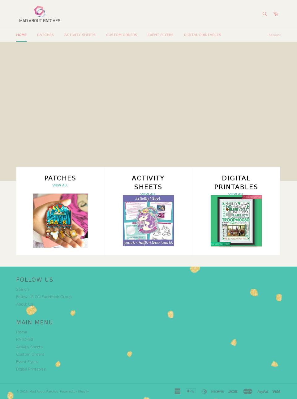 madaboutpatches.com — Shopify storefront screenshot