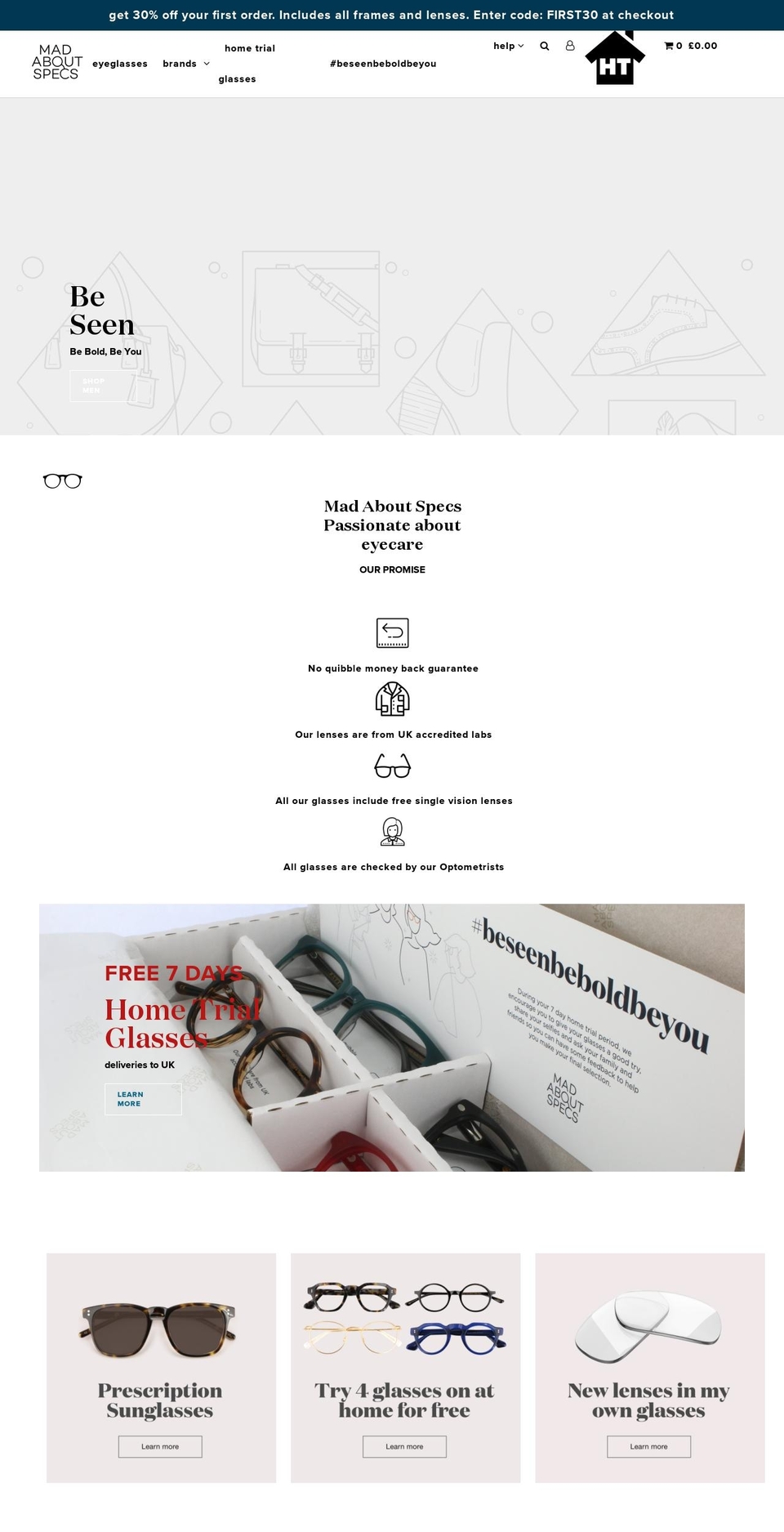 madaboutspecs.com — Shopify storefront screenshot