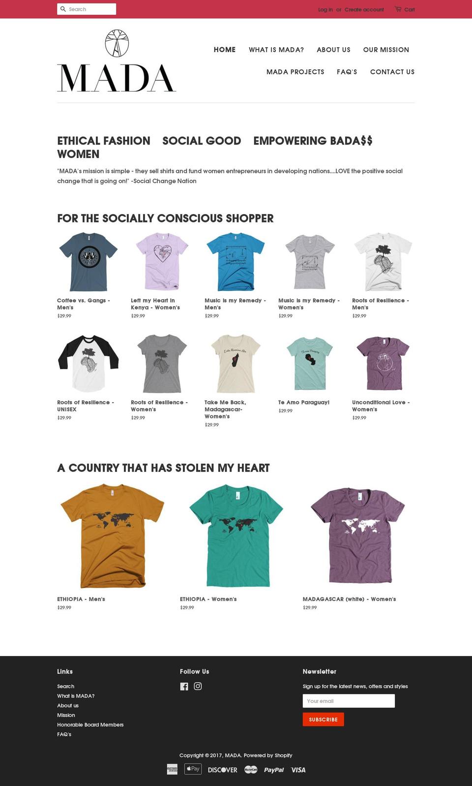 madacompany.com shopify website screenshot