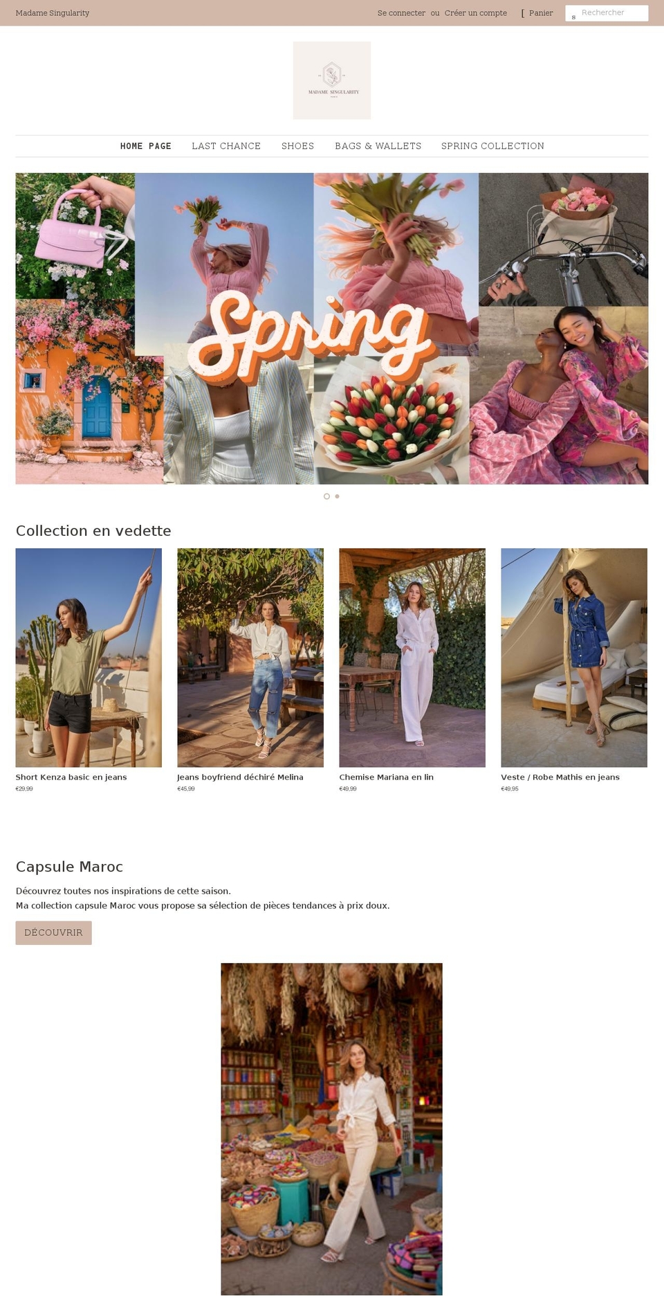 madame-singularity.com shopify website screenshot