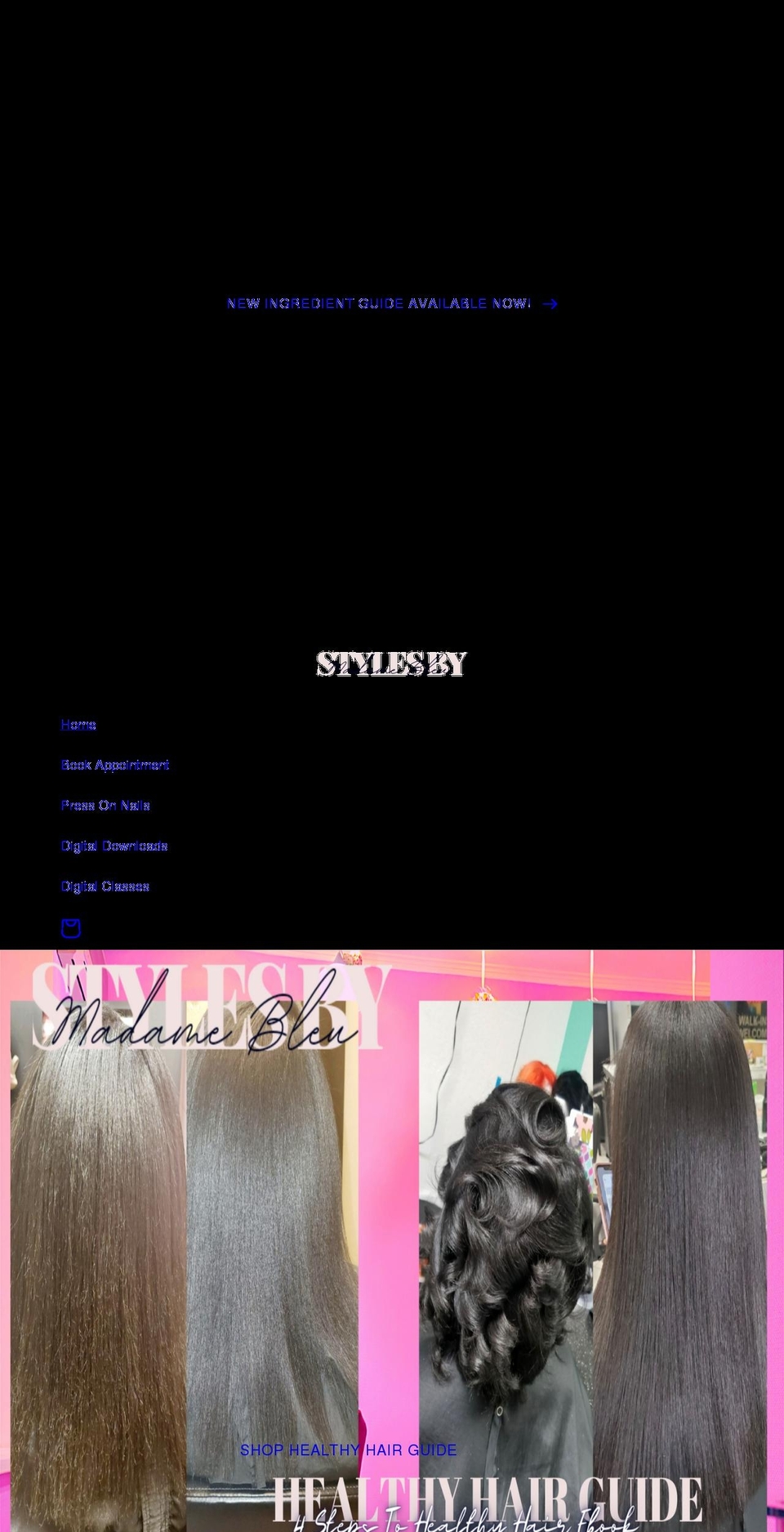madamebleu.net shopify website screenshot