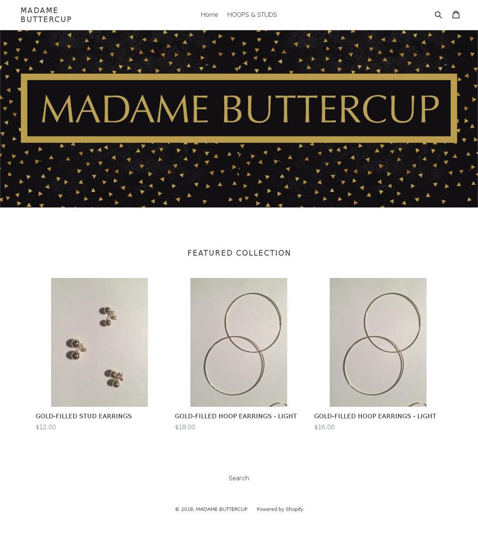 madamebuttercup.com — Shopify storefront screenshot