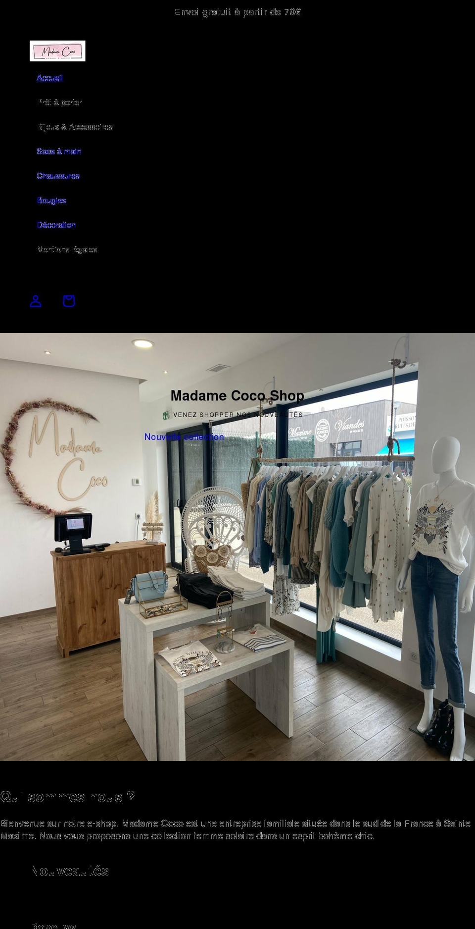 madamecocoshop.com shopify website screenshot