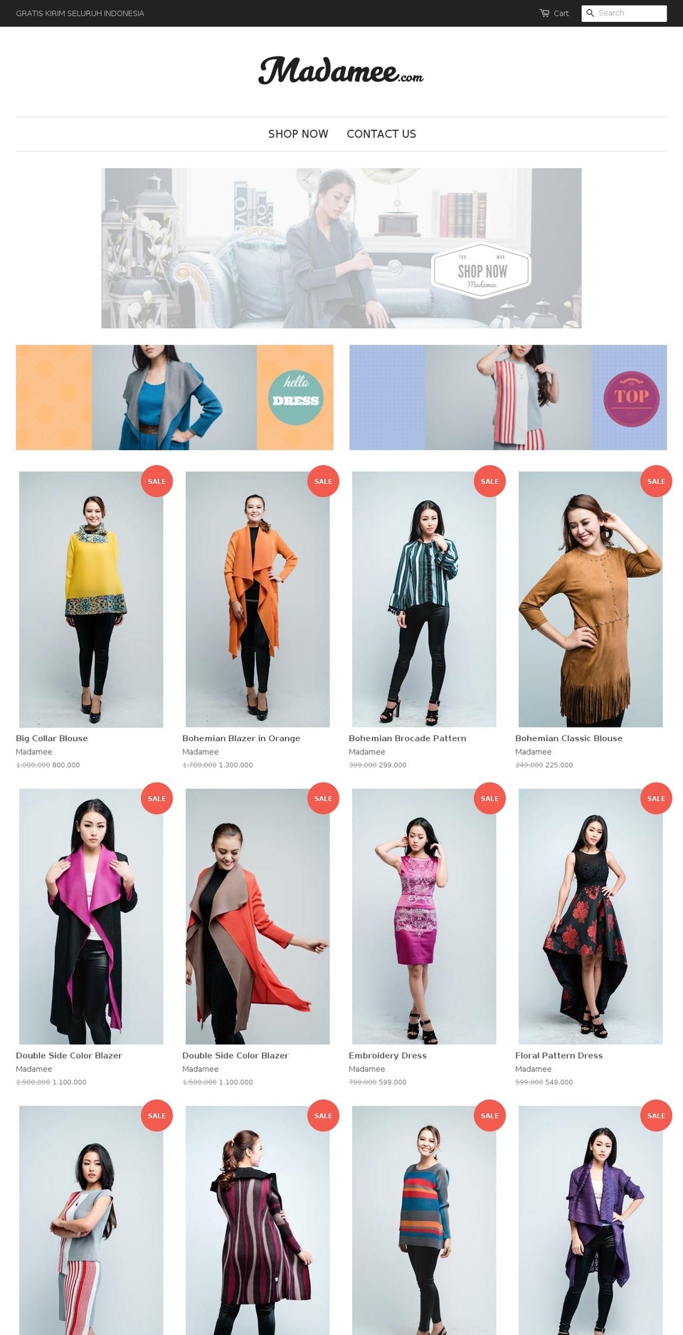 madamee.com — Shopify storefront screenshot