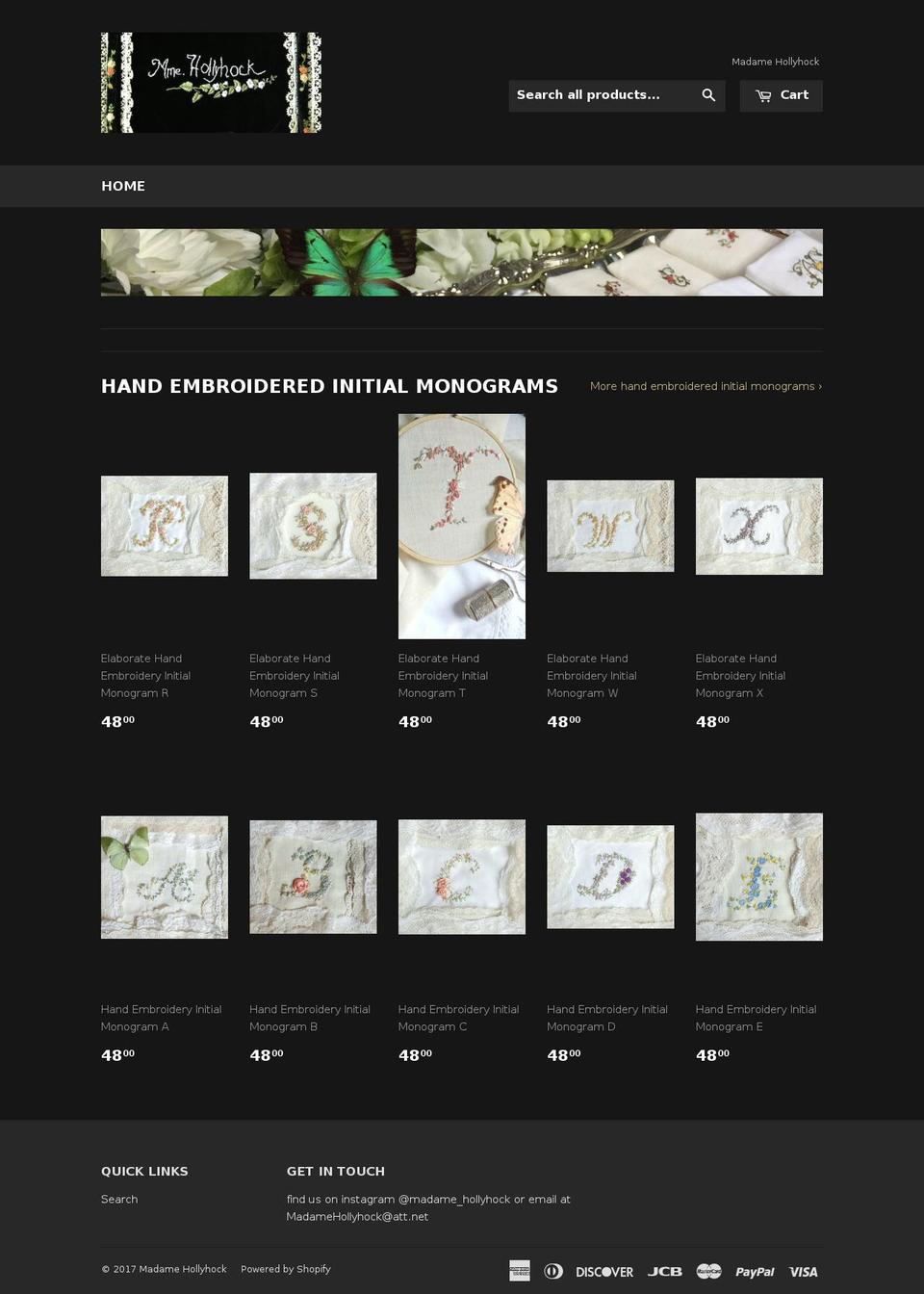 madamehollyhock.com shopify website screenshot
