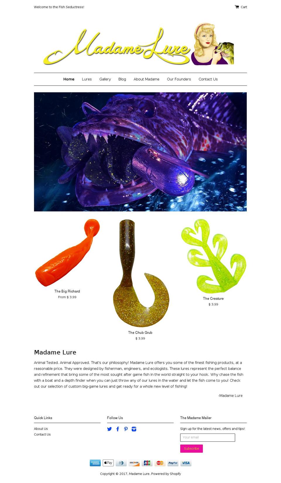 madamelure.com shopify website screenshot