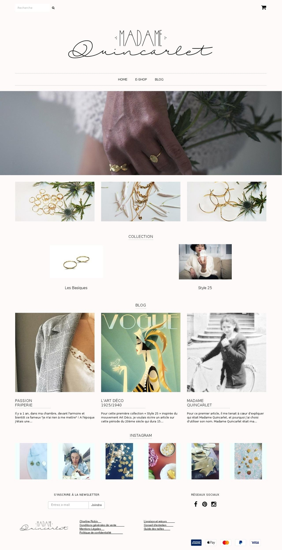 madamequincarlet.com — Shopify storefront screenshot