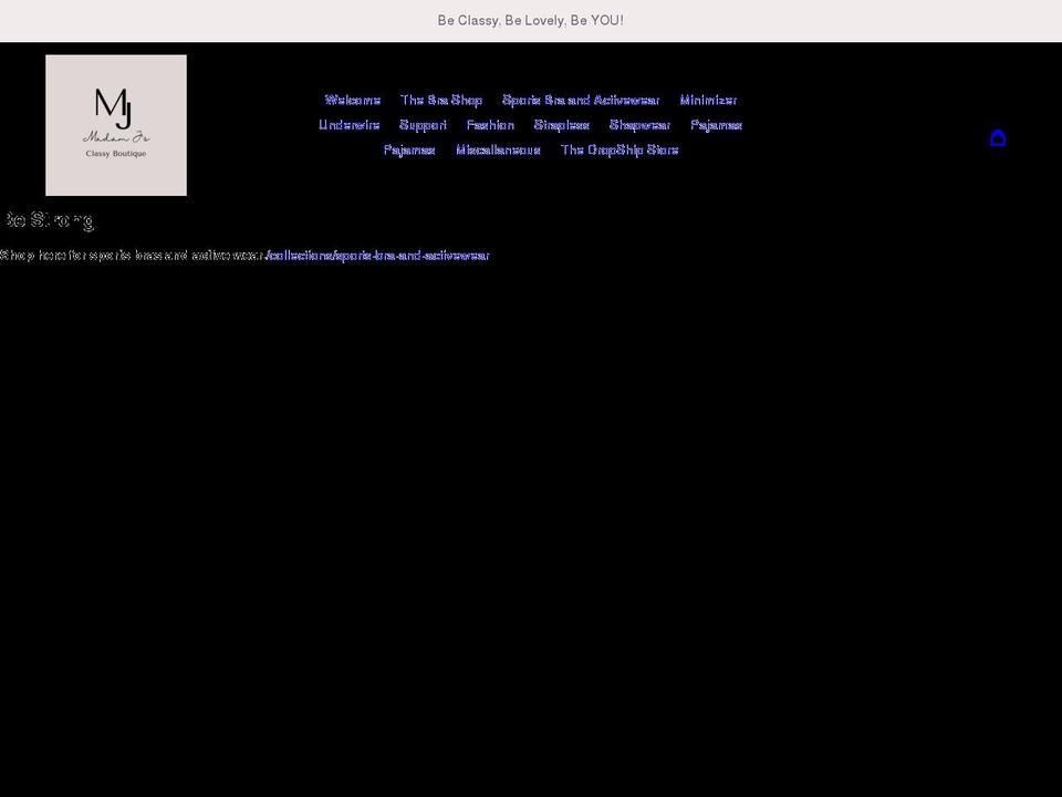 madamjs.com shopify website screenshot