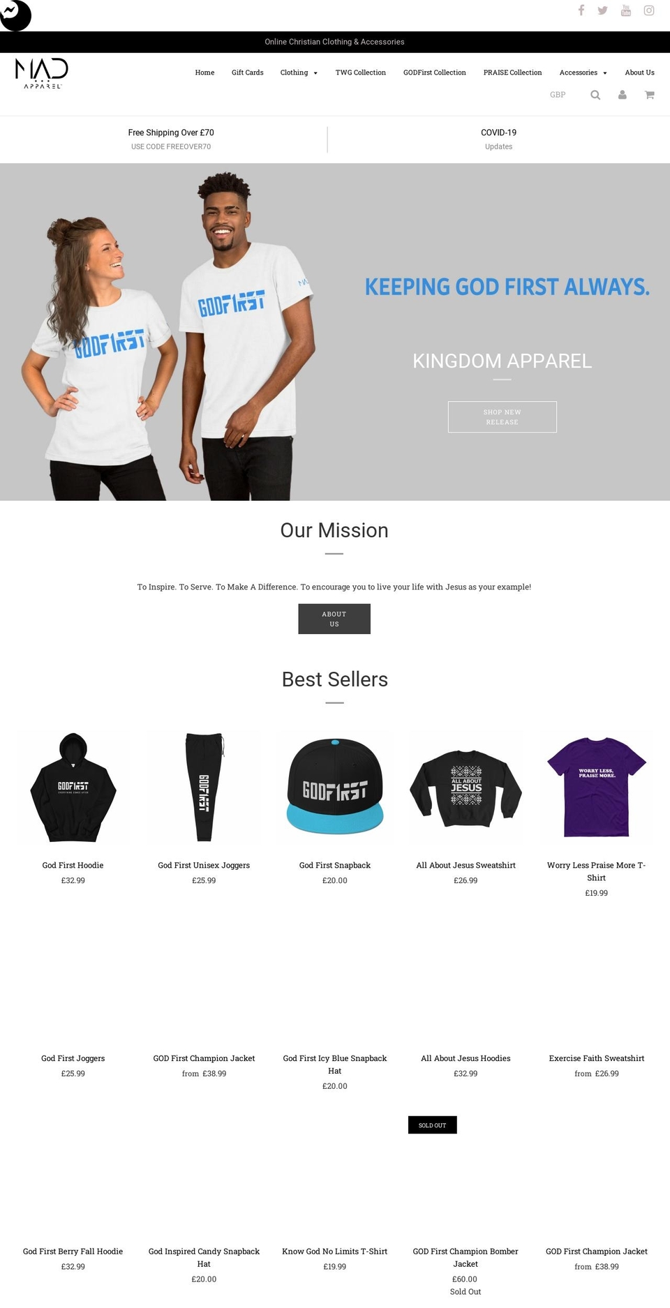 madapparel.uk.com — Shopify storefront screenshot
