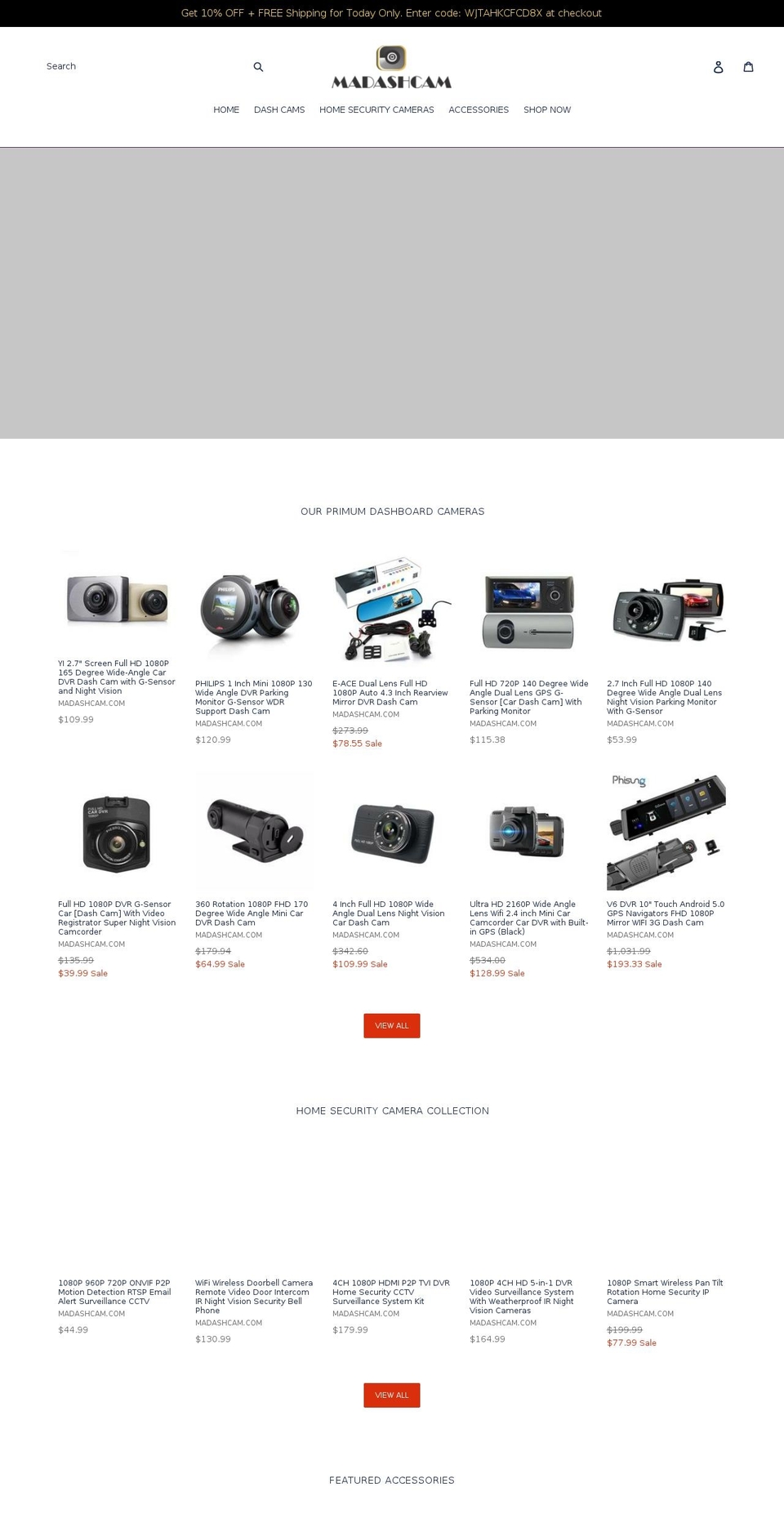 madashcam.com — Shopify storefront screenshot