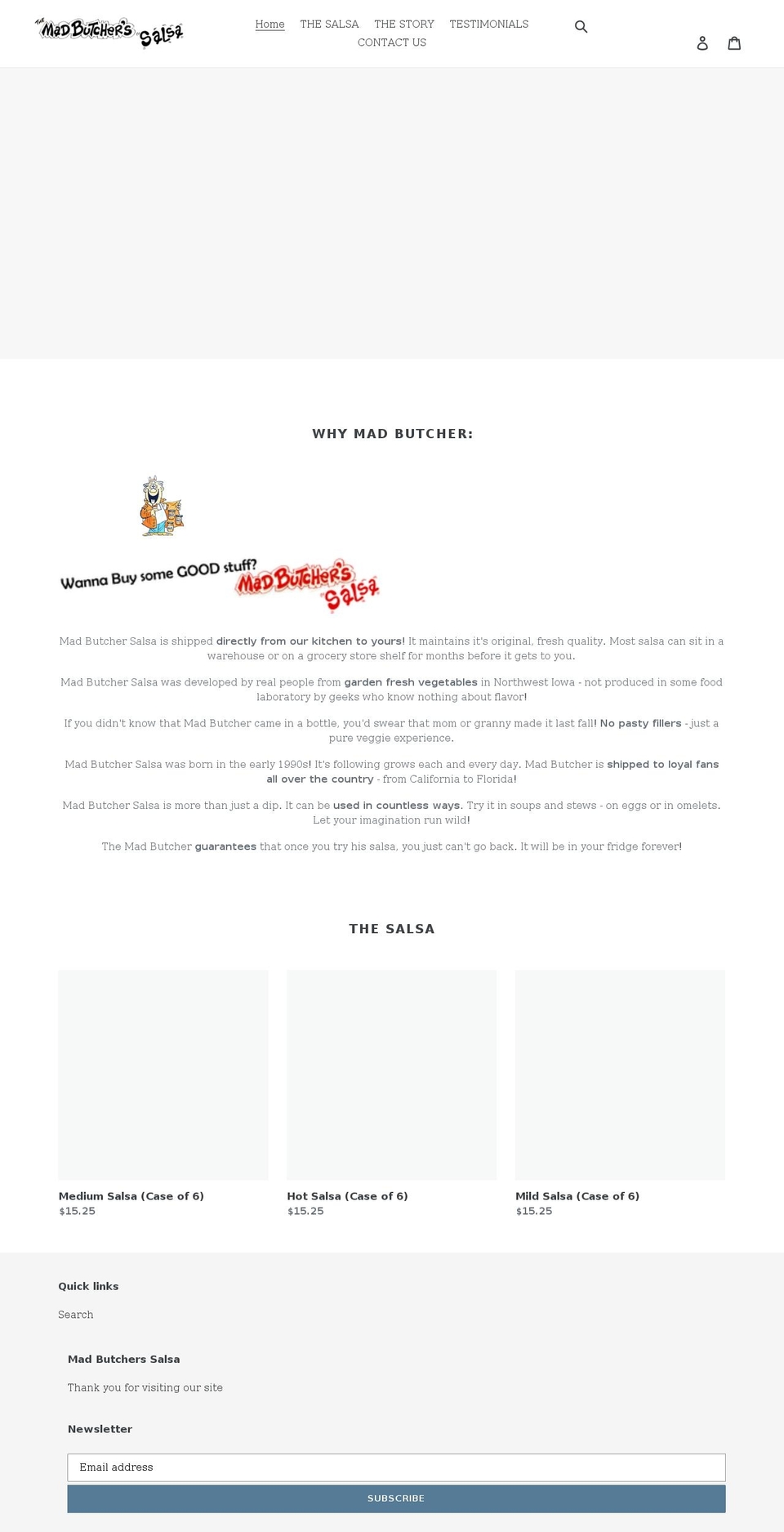 madbutchersalsa.com shopify website screenshot