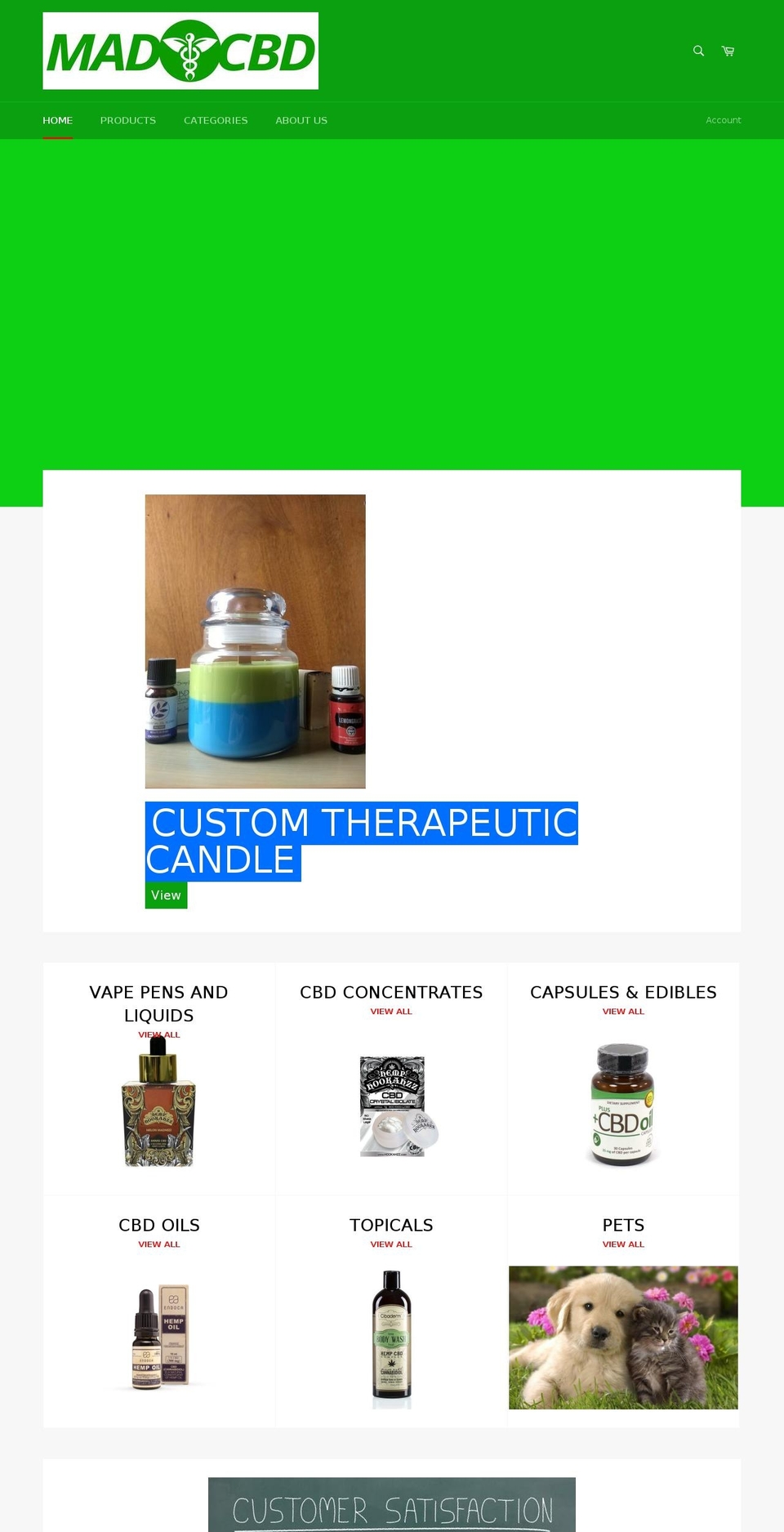 madcbd.net shopify website screenshot