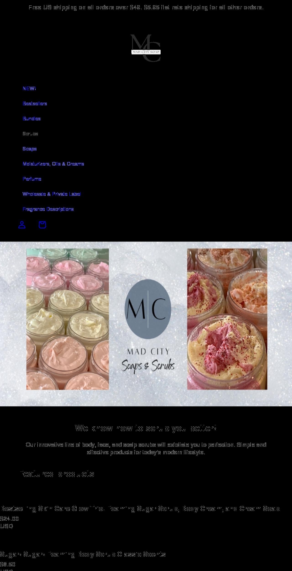 madcitysoap.com shopify website screenshot
