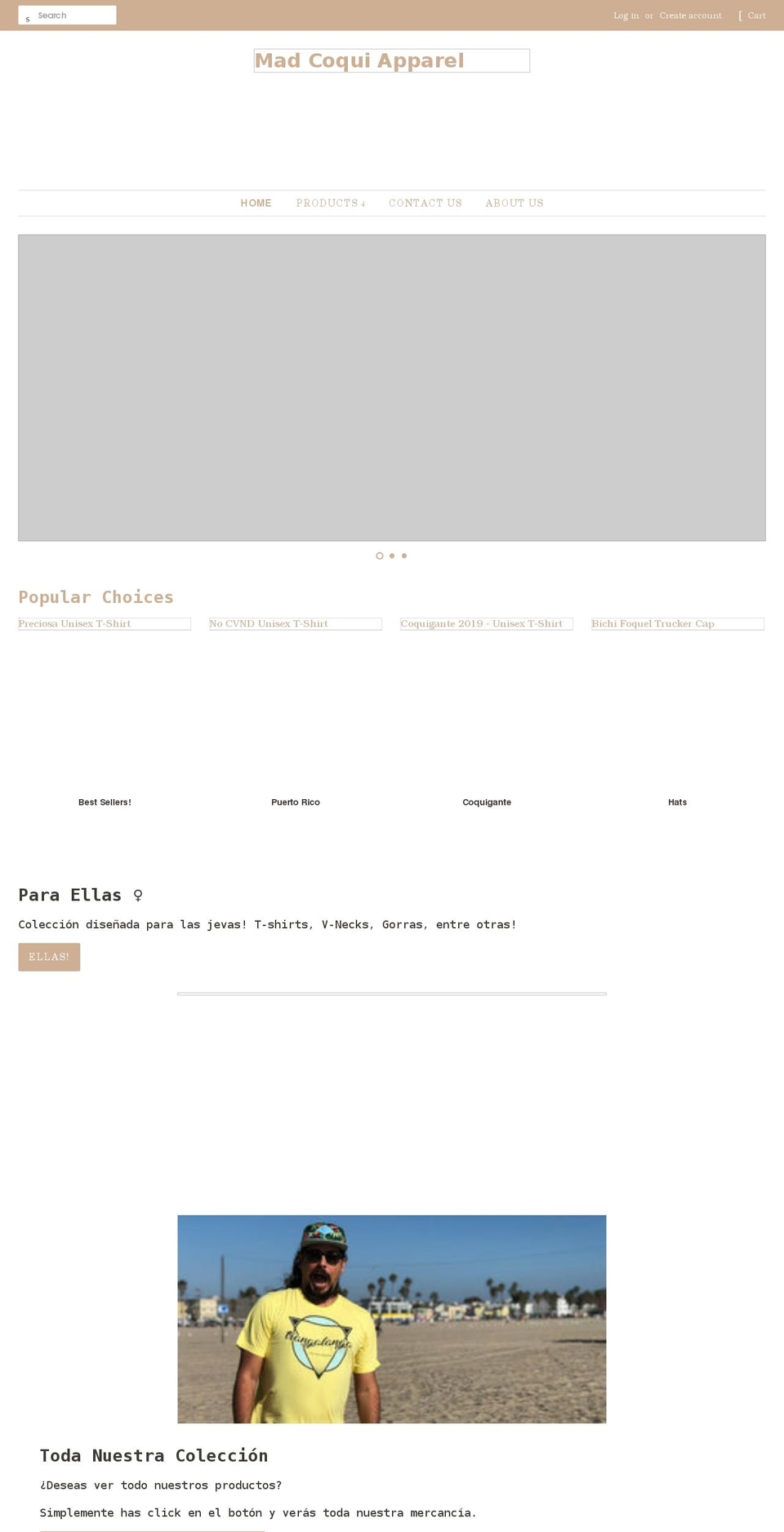 madcoqui.com shopify website screenshot