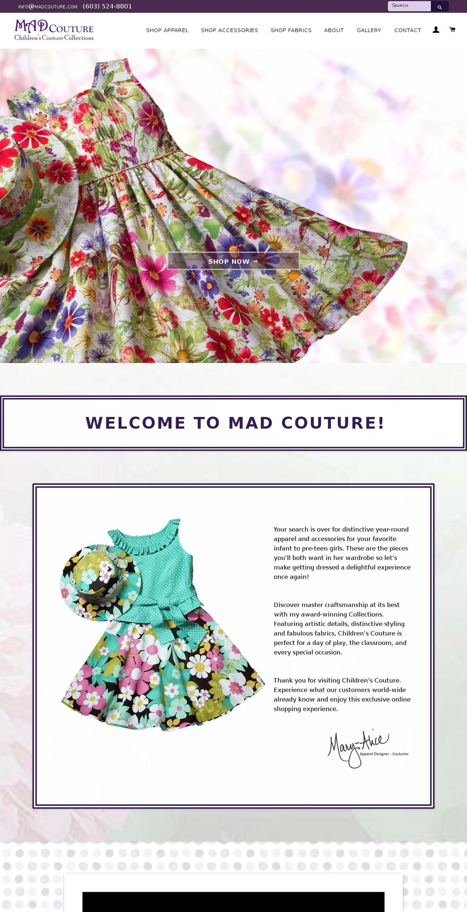 madcouture.com shopify website screenshot