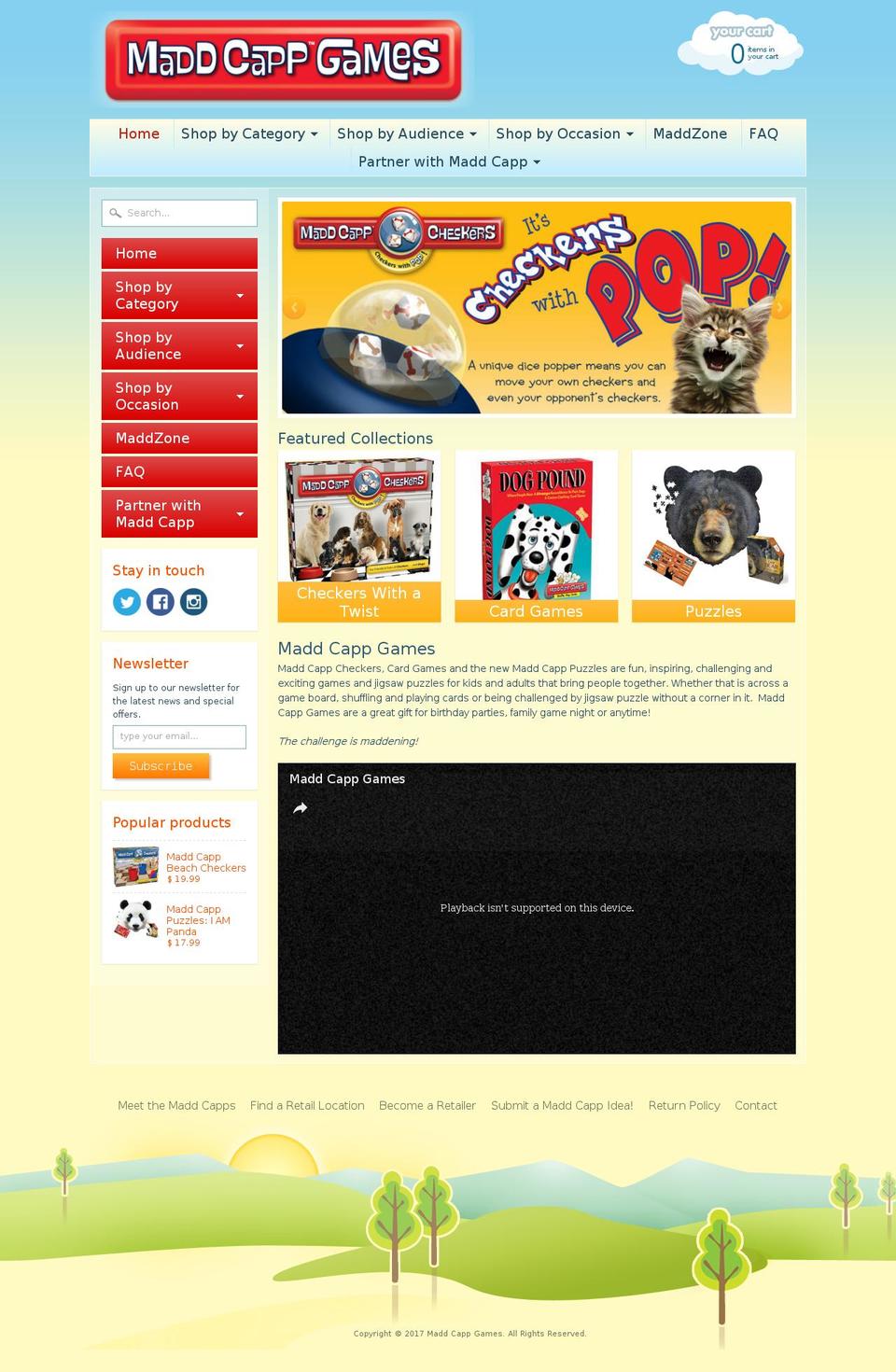 maddcappgames.com shopify website screenshot