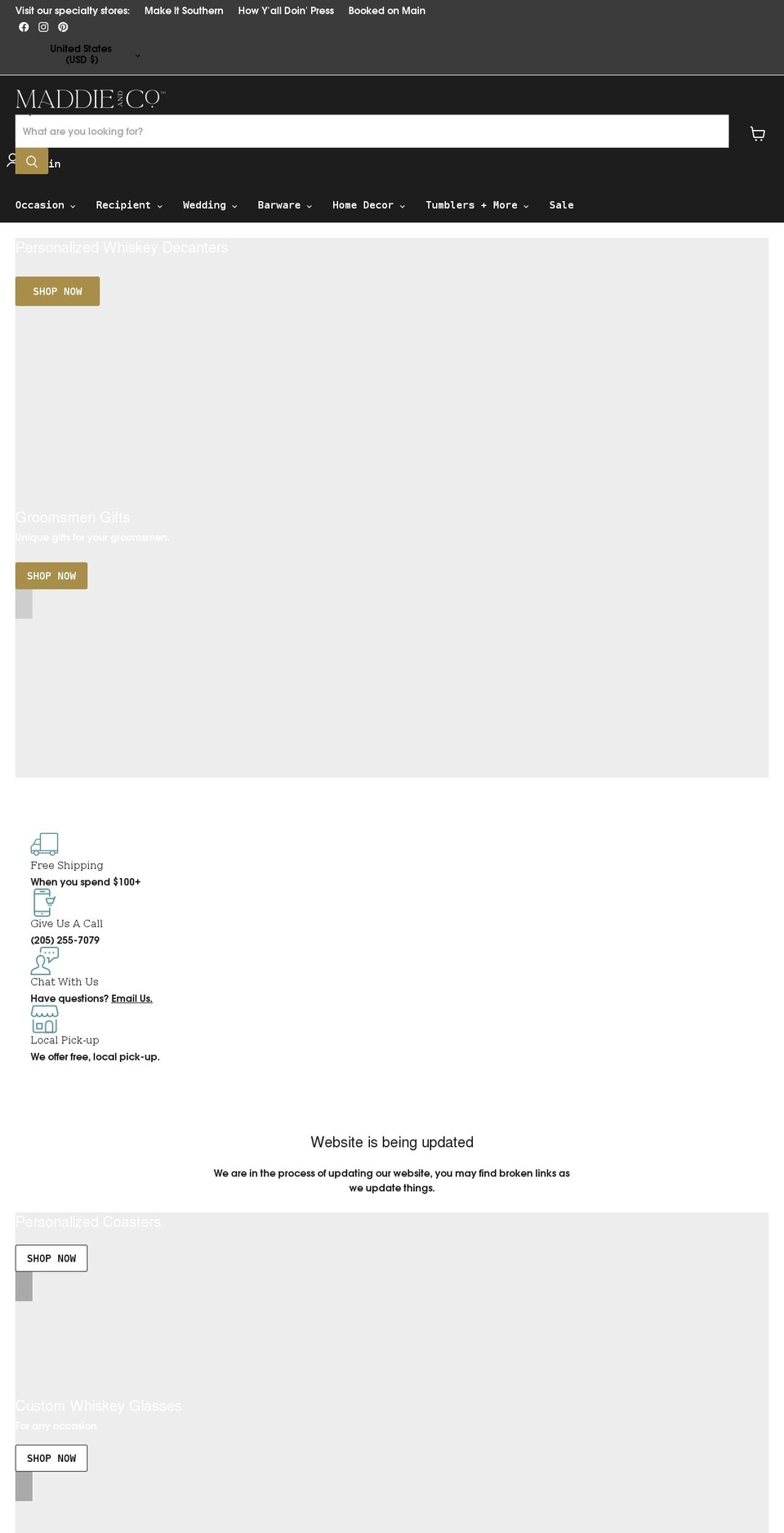 maddieand.co shopify website screenshot