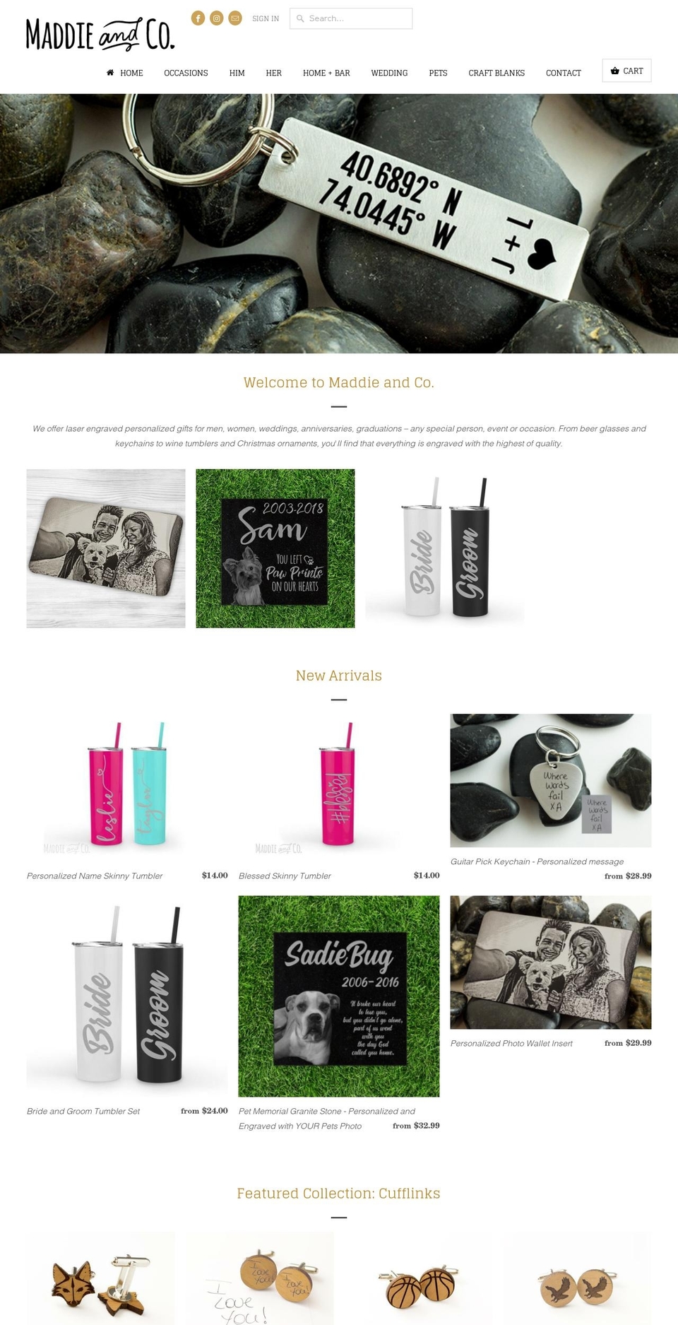 maddieco.com — Shopify storefront screenshot