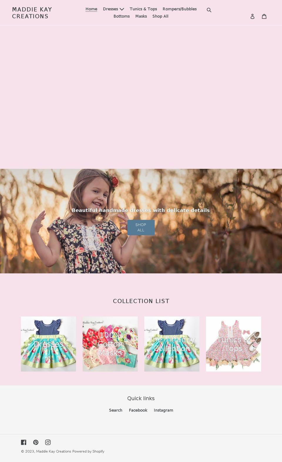 maddiekaycreations.com shopify website screenshot