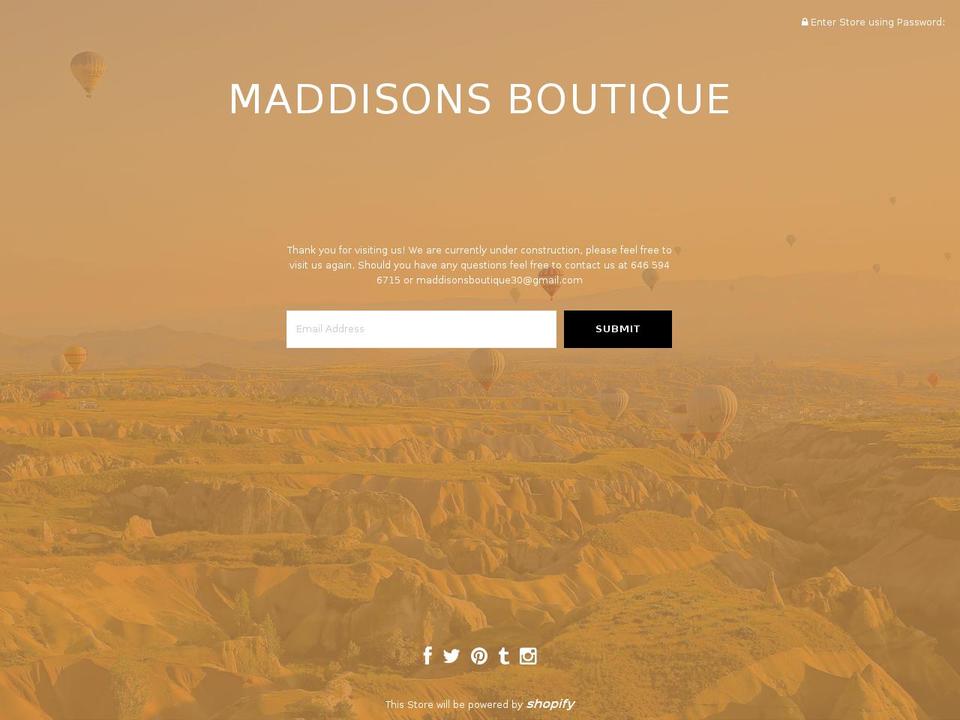 maddisonsboutique.com shopify website screenshot