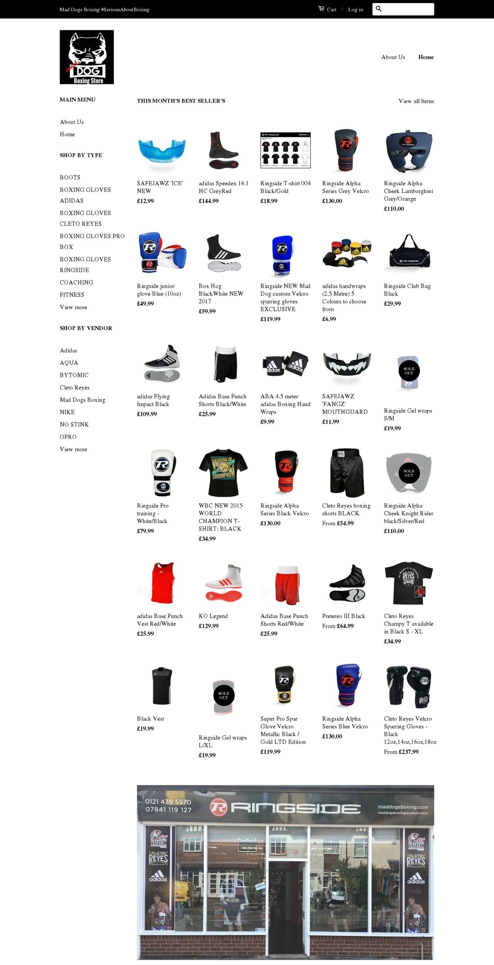 maddogsboxing.com shopify website screenshot