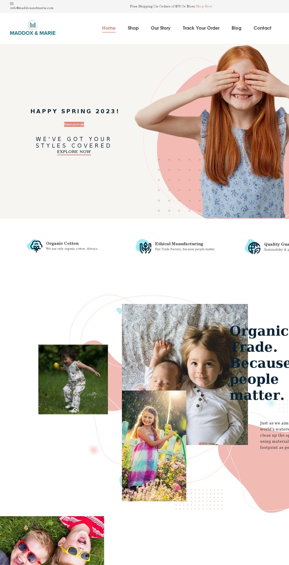 maddoxandmarie.com shopify website screenshot