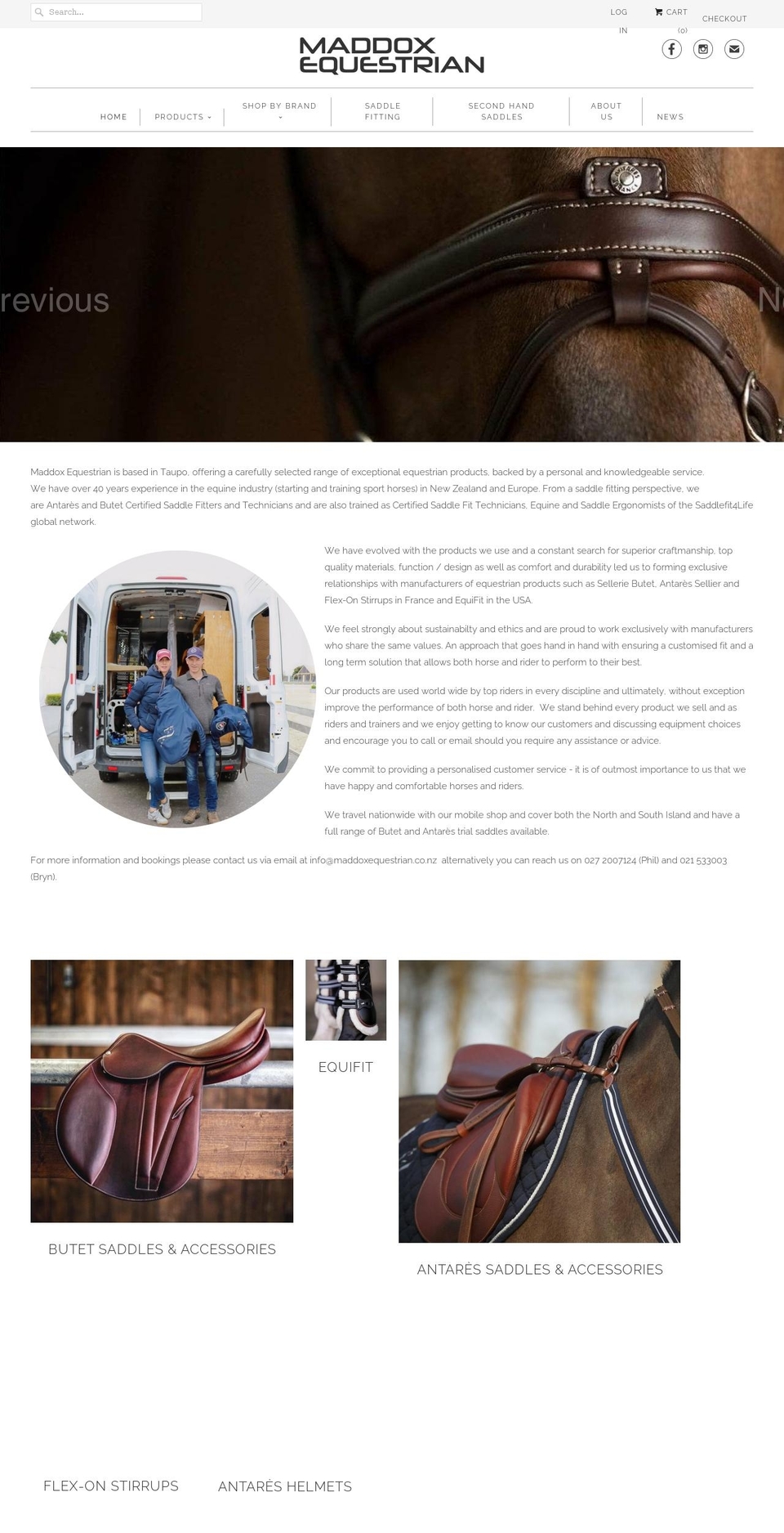 maddoxequestrian.co.nz shopify website screenshot