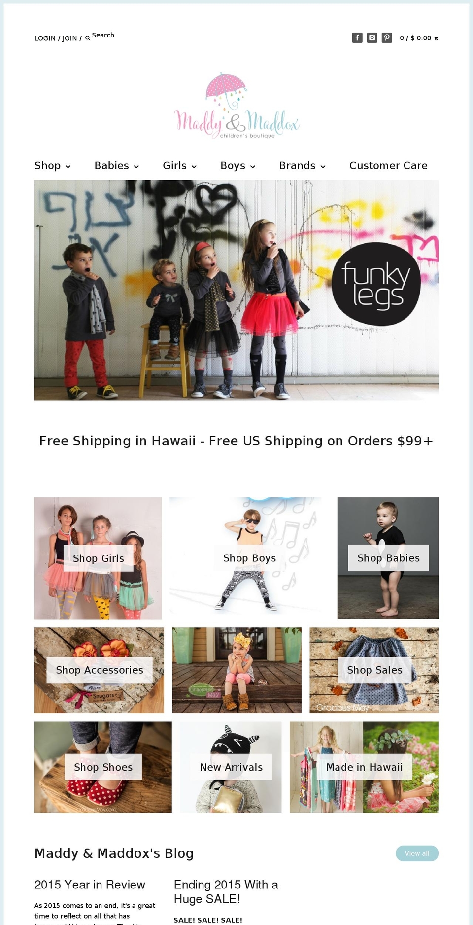 maddyandmaddox.com shopify website screenshot