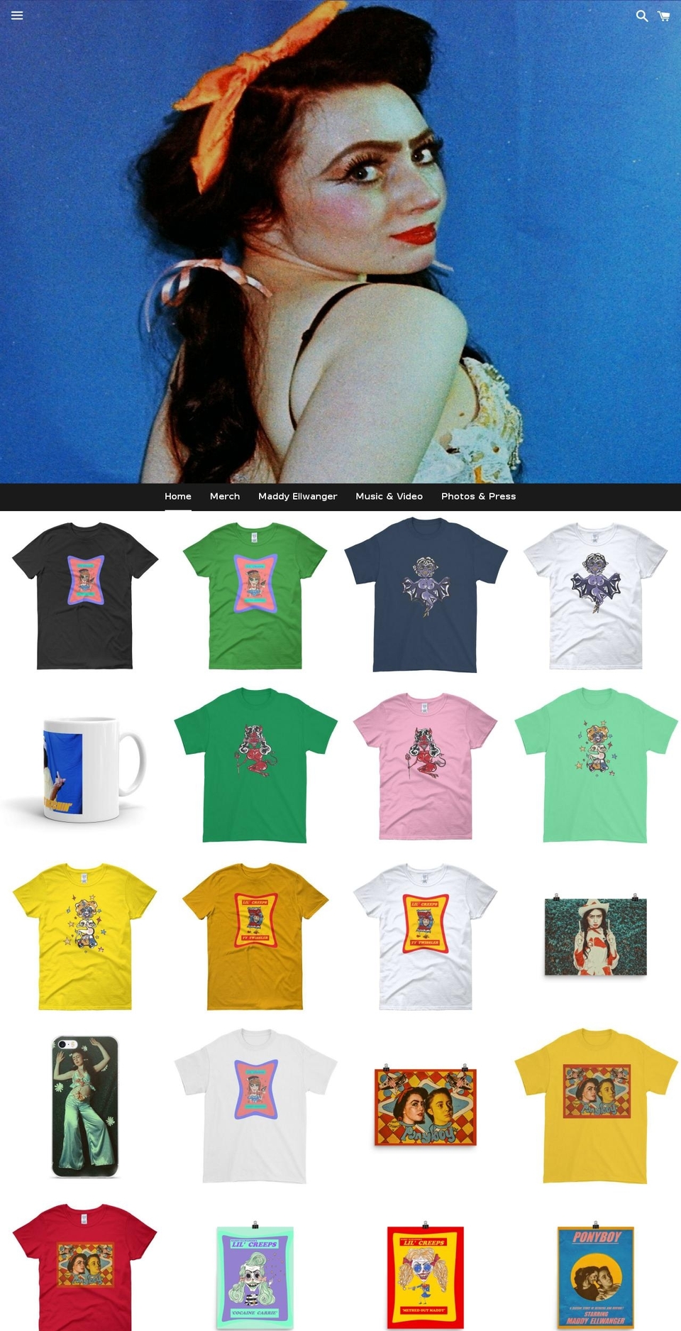 maddyellwanger.com shopify website screenshot