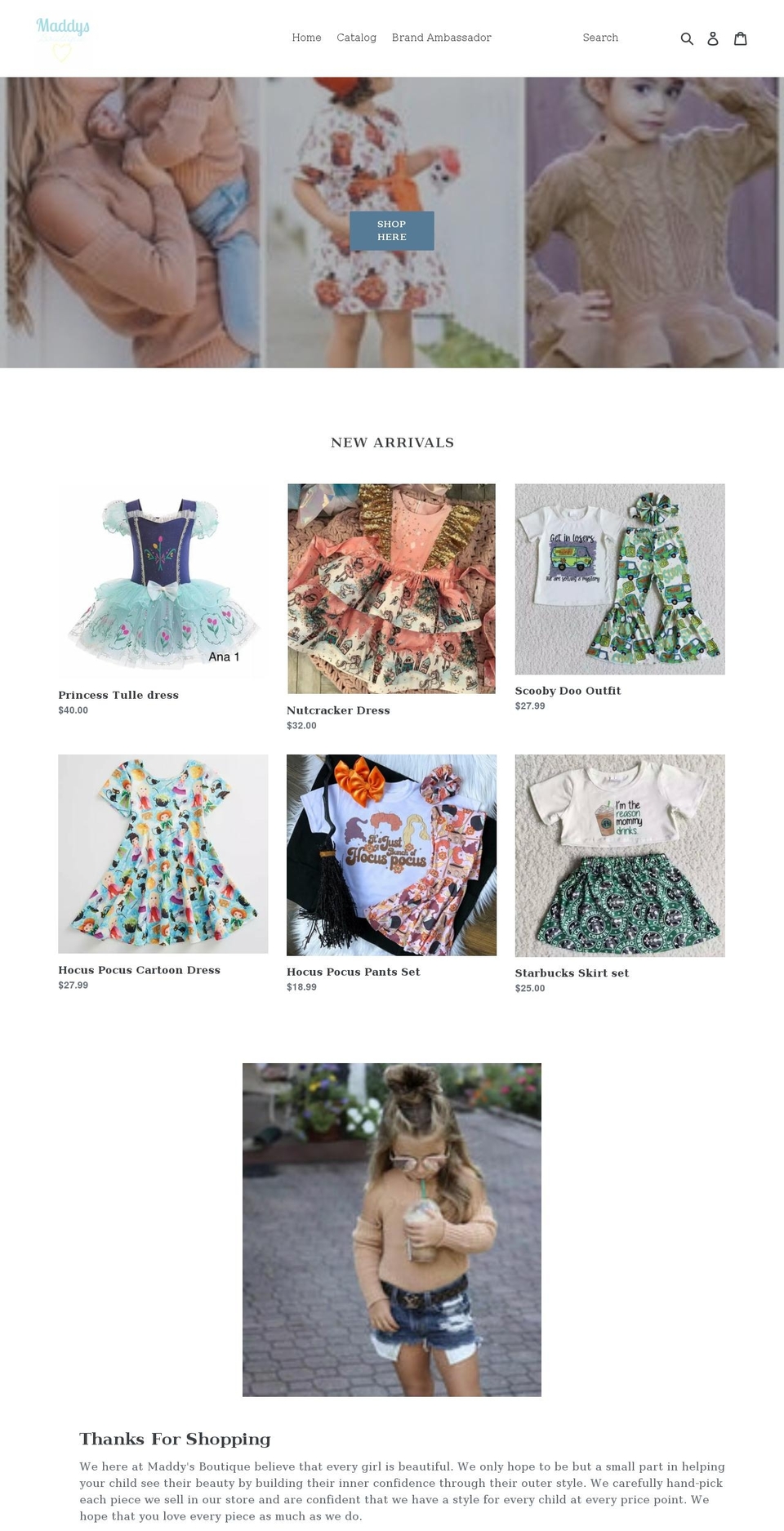 maddysboutiquexo.com shopify website screenshot