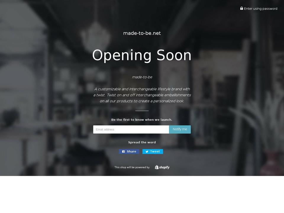 made-to-be.net shopify website screenshot