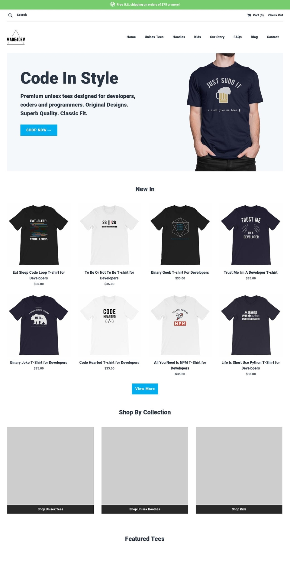 made4dev.com shopify website screenshot