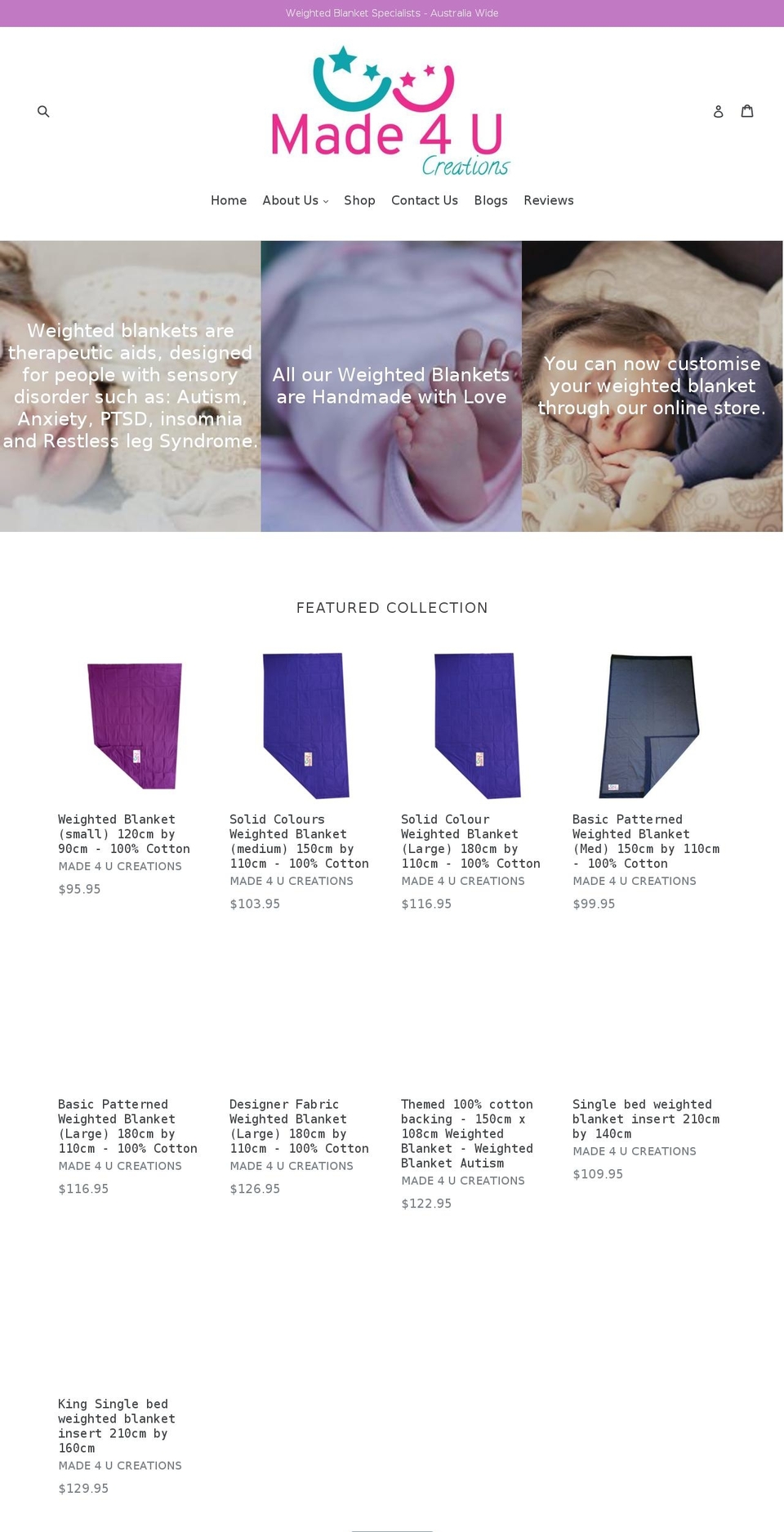 made4u.com.au shopify website screenshot
