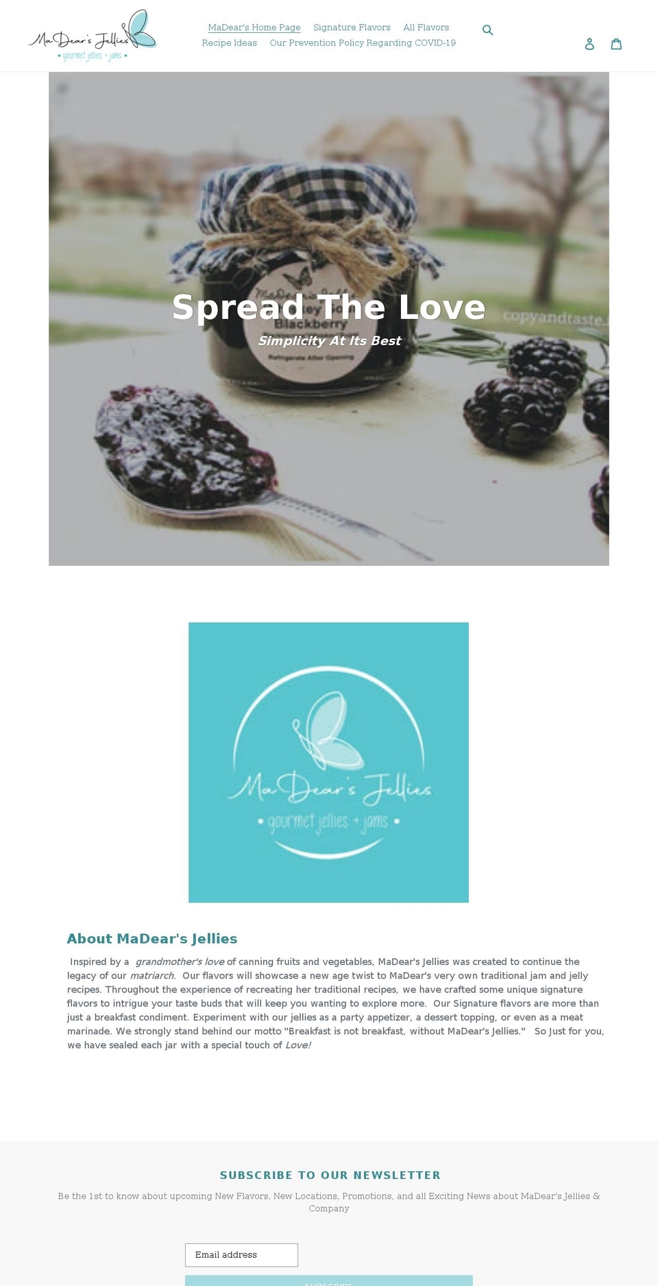 madearsjellies.biz shopify website screenshot